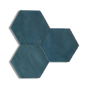 Hexagon tegel 13,9x16 cm Donker Blauw A183