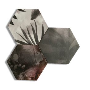 Hexagon tegel 13,9x16 cm Ecoline Roze Grijs A191
