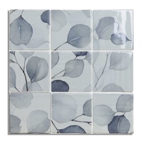 Hoogglans wandtegel 11,8x11,8 cm Decortegels Manila Bloem Blauw A477