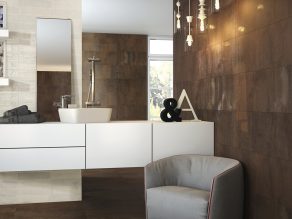 Vloertegel APE Dorian Brown metallook A111 inspiratie