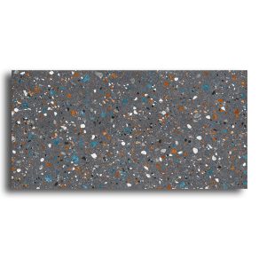 Vloertegel 60x120 cm Terrazzo Architect antraciet R97