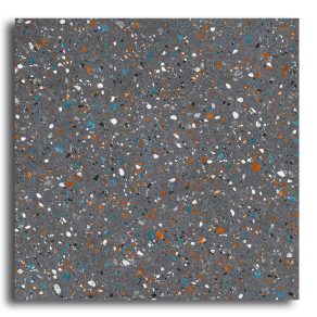 Vloertegel 60x60 cm Terrazzo Architect antraciet R97