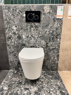 Vloertegel 60×120 cm Terrazzo Animo antraciet N57 - toilet inspiratie in onze showroom