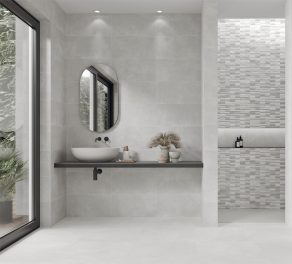 Vloertegel betonlook Iwaki grijs N35 - gebruik in de badkamer